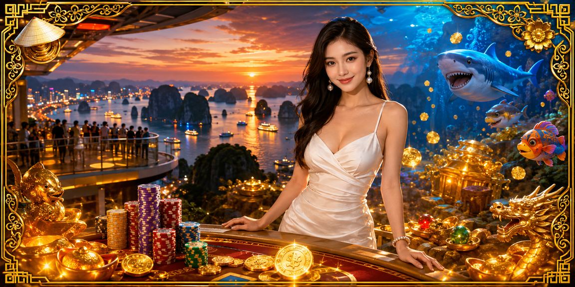 Cảnh biển Hạ Long vịnh với giải trí casino sôi động tại ep7